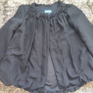 Simply Vera Vera Wang 3/4 Sleeve Black Obscure Garden Snap Bolero Size X-Small